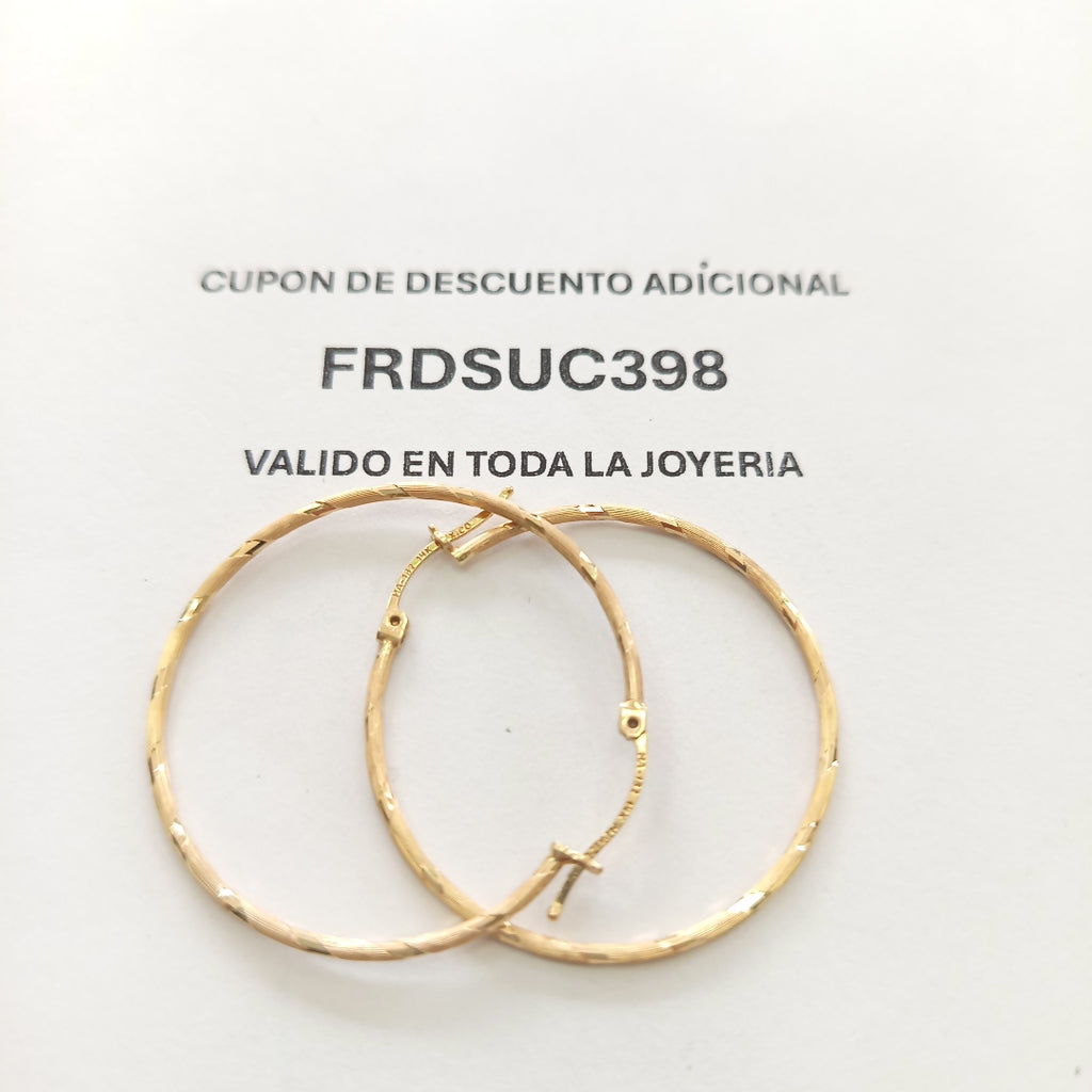 ARRACADAS PAR ORO, ORO COMBINADO 14 K 2.8 GRMS (SEMINUEVO)
