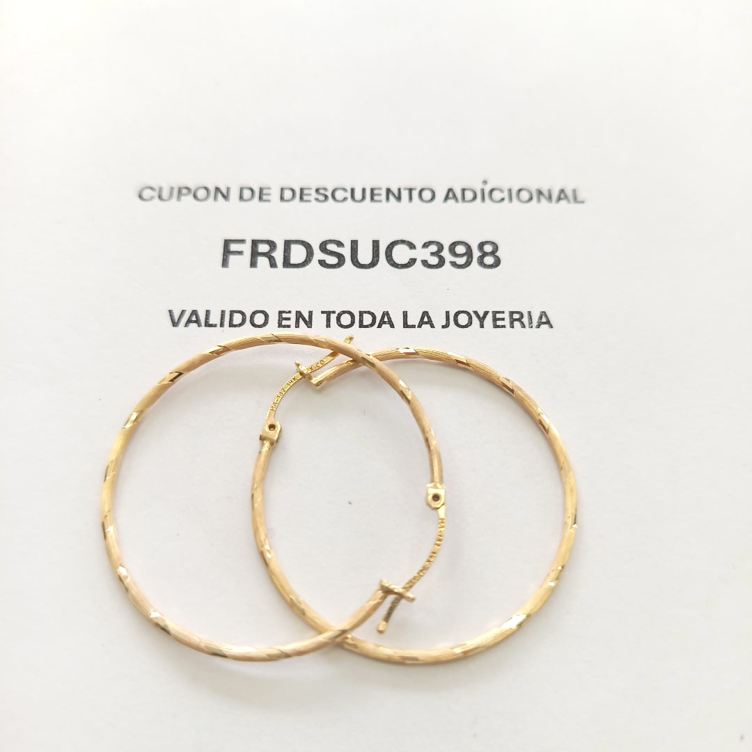 ARRACADAS PAR ORO, ORO COMBINADO 14 K 2.8 GRMS (SEMINUEVO)