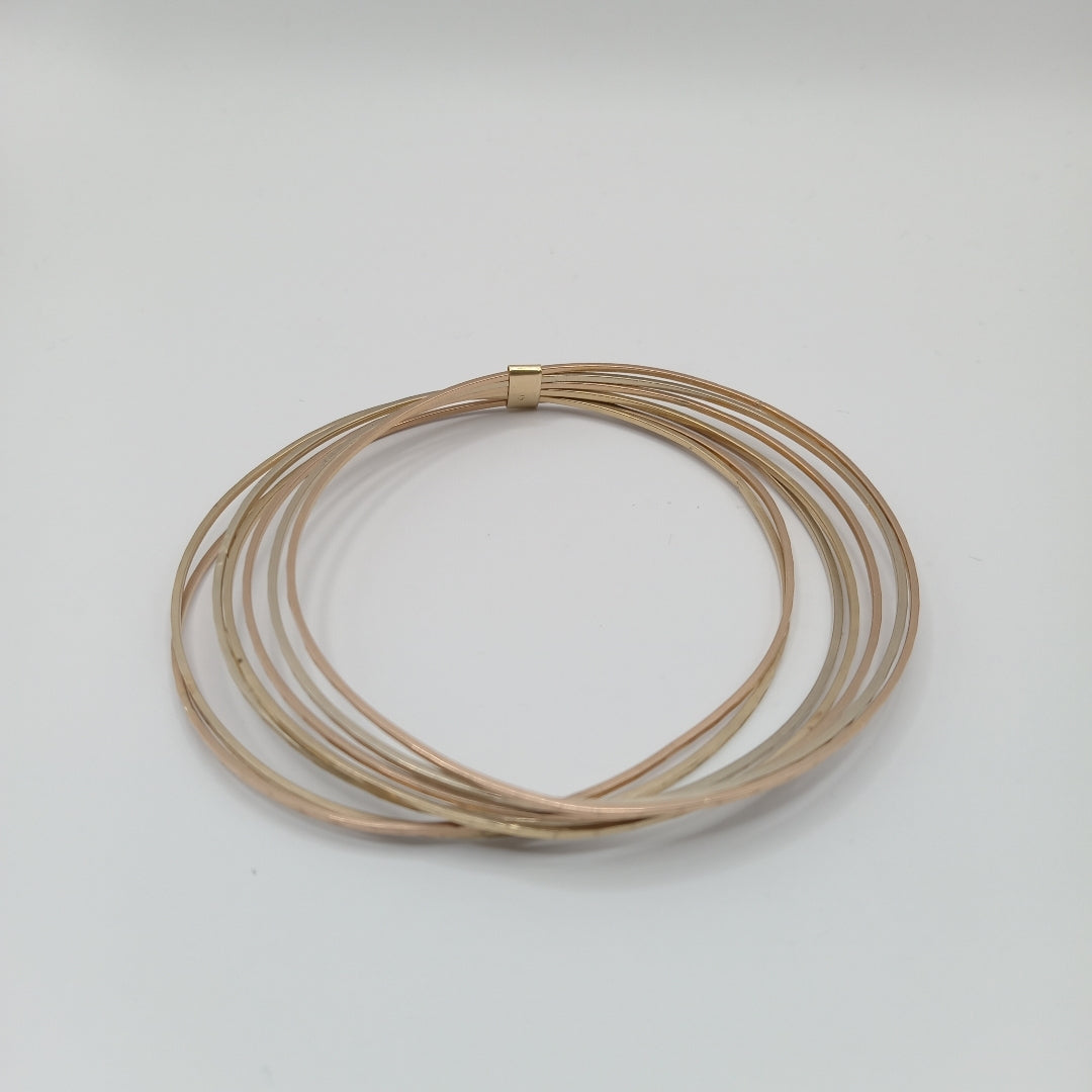 SEMANARIO DE PULSERAS ORO, ORO COMBINADO 14 K 15.4 GRMS (SEMINUEVO)