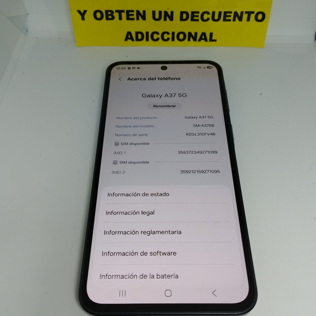 CELULAR SAMSUNG GALAXY A37 SM-A376B (2026) 256 GB 8 GB RAM (SEMINUEVO)