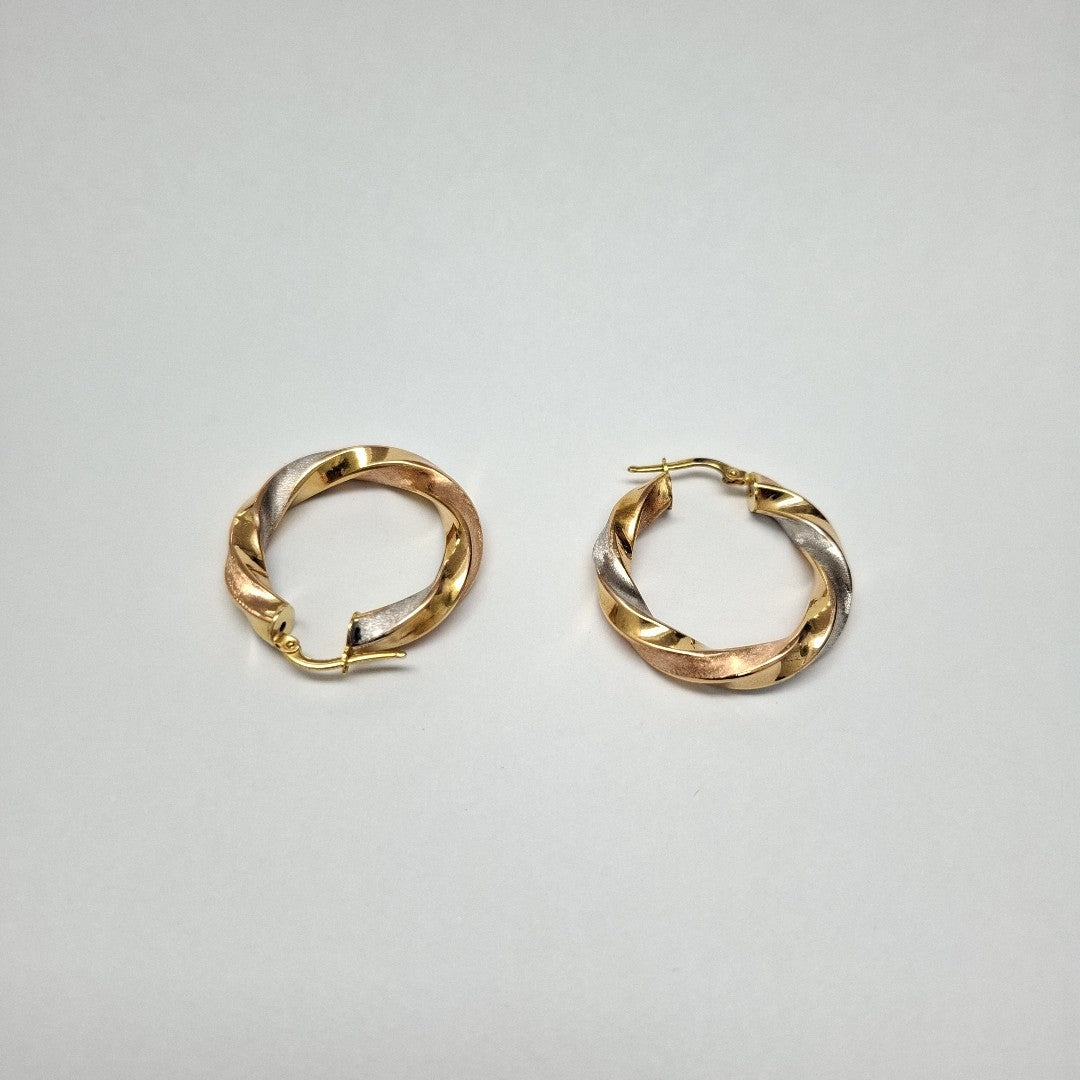 ARRACADAS PAR ORO COMBINADO 14 K 3,00 GRMS (SEMINUEVO)