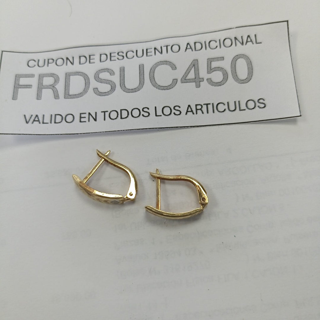 ARETES PAR ORO 14 K 1.3 GRMS (SEMINUEVO)