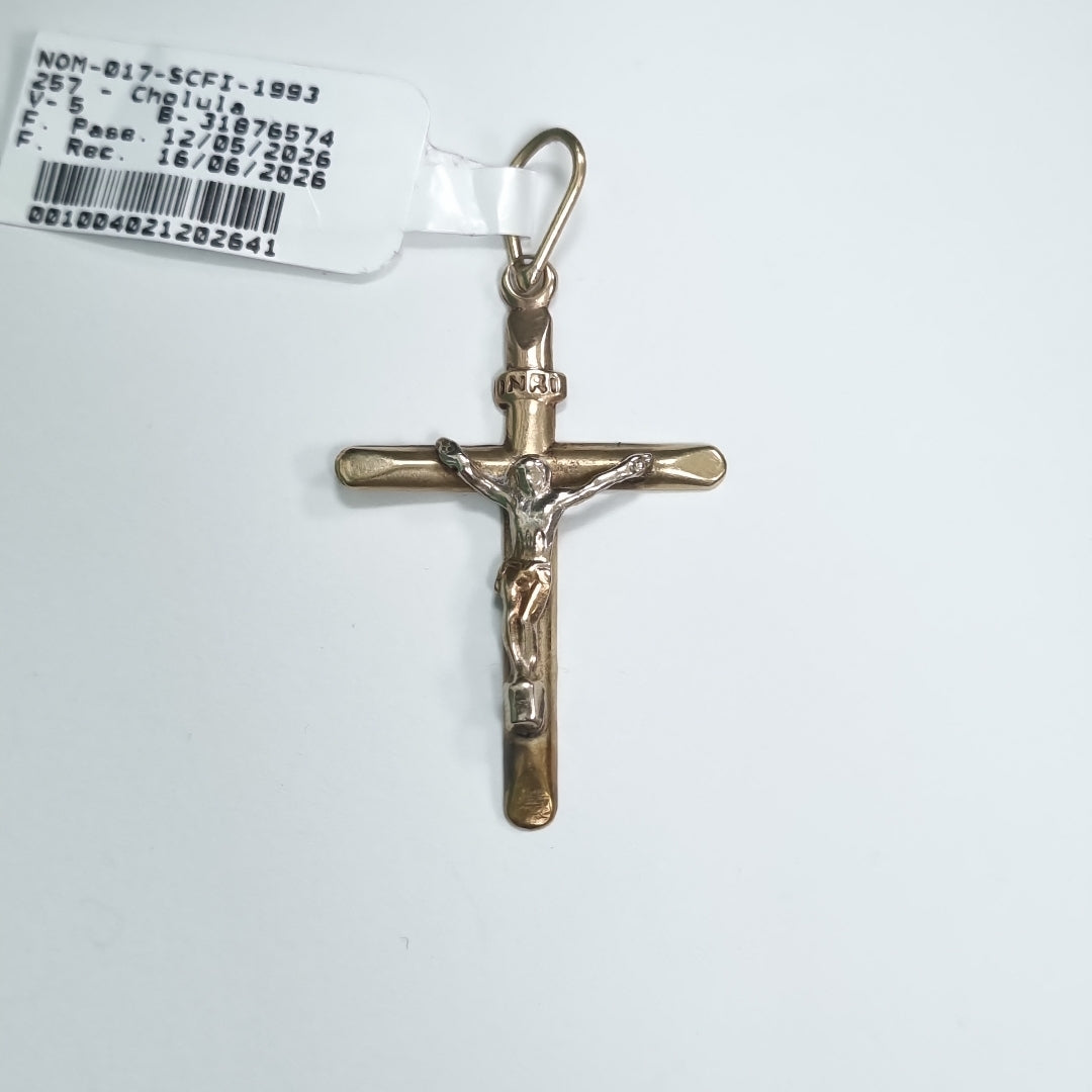 CRUCIFIJO ORO, ORO COMBINADO 10 K 1.5 GRMS (SEMINUEVO)