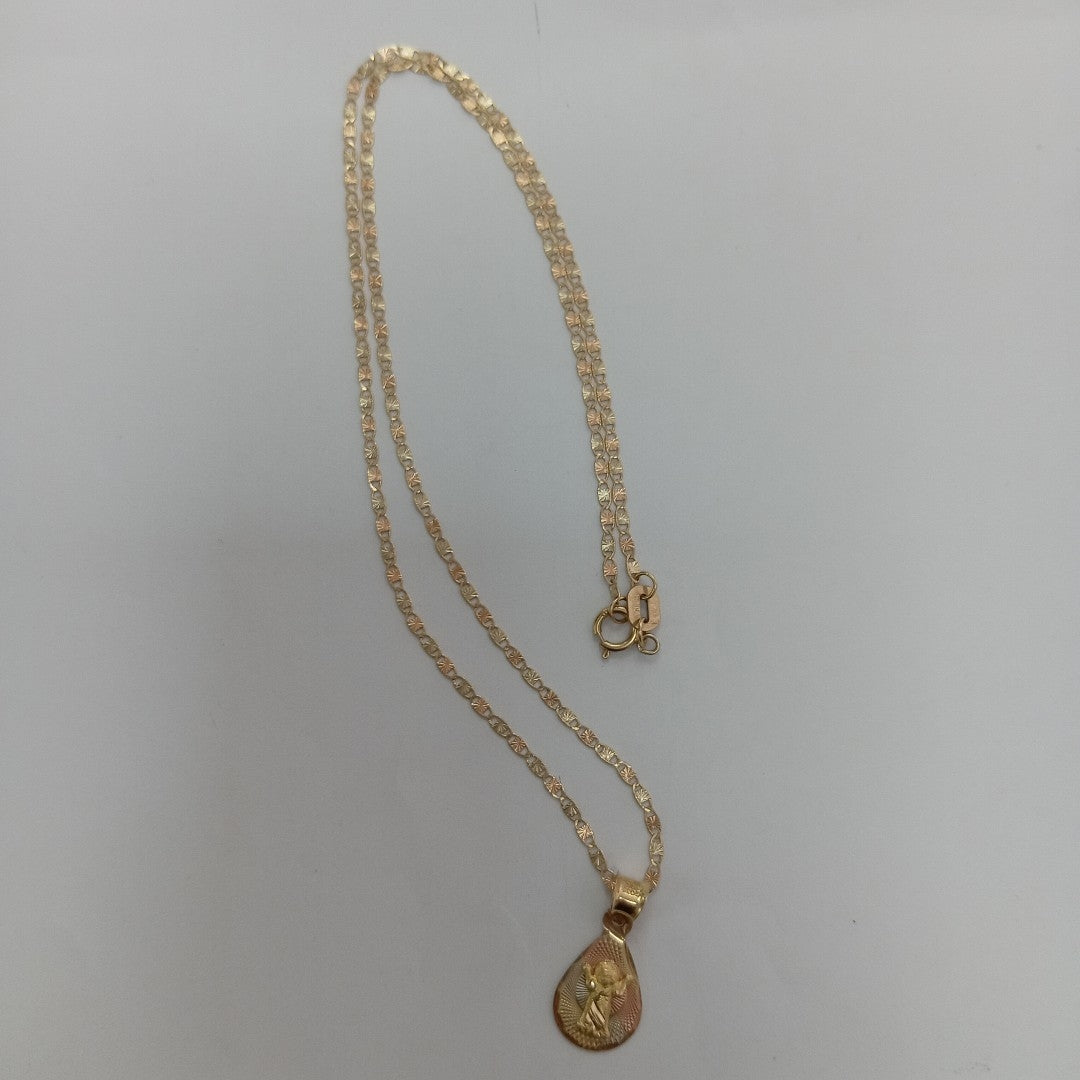 CADENA, MEDALLA RELIGIOSA ORO 10 K 2 GRMS (SEMINUEVO)