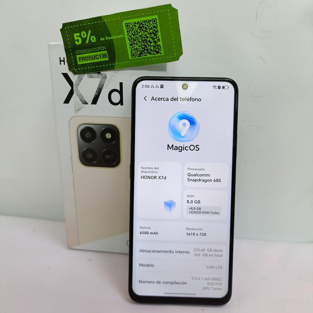 CELULAR HONOR X7D LGN-LX3 (2025) 256 GB 8 GB RAM (SEMINUEVO)
