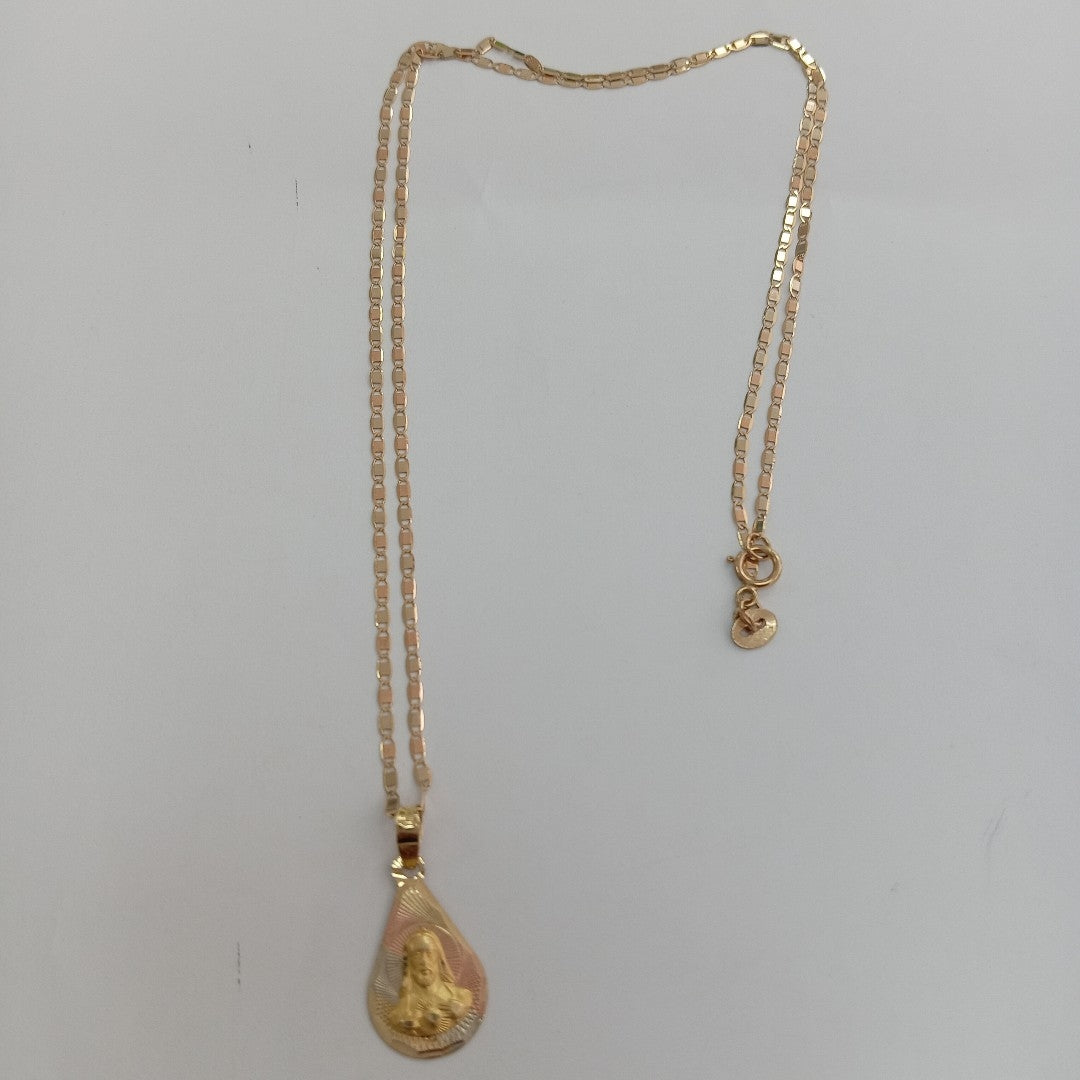 CADENA, MEDALLA RELIGIOSA ORO 10 K 2.4 GRMS (SEMINUEVO)