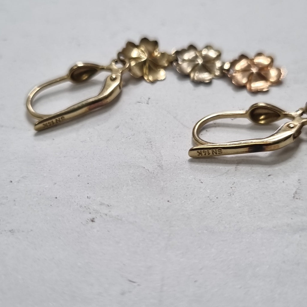 ARETES PAR ORO COMBINADO 14 K 1,80 GRMS (SEMINUEVO)