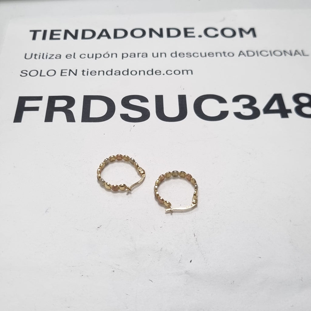 ARRACADAS PAR ORO 14 K 2.4 GRMS (SEMINUEVO)