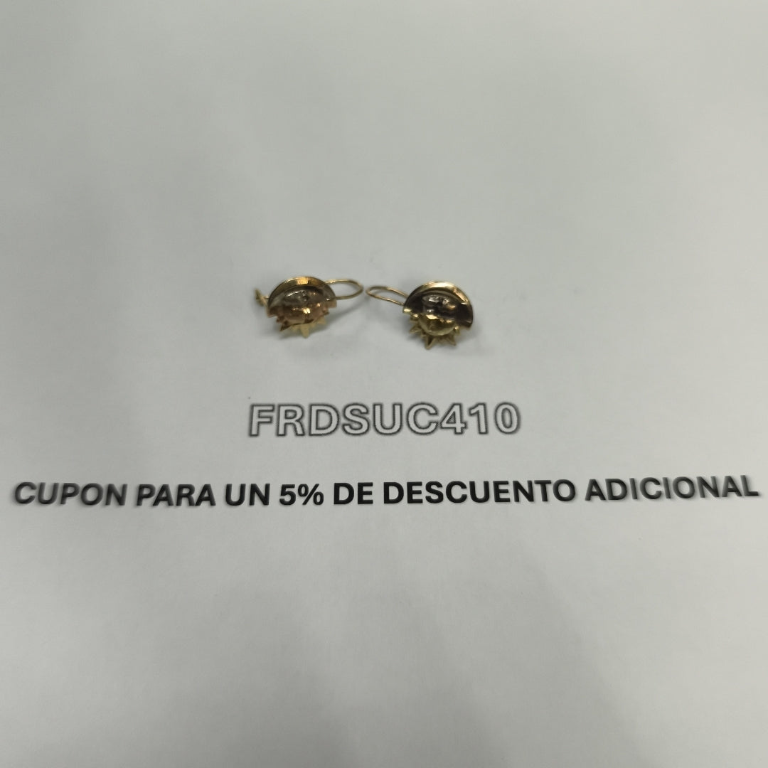 ARETES PAR ORO COMBINADO 10 K 0,90 GRMS (SEMINUEVO)
