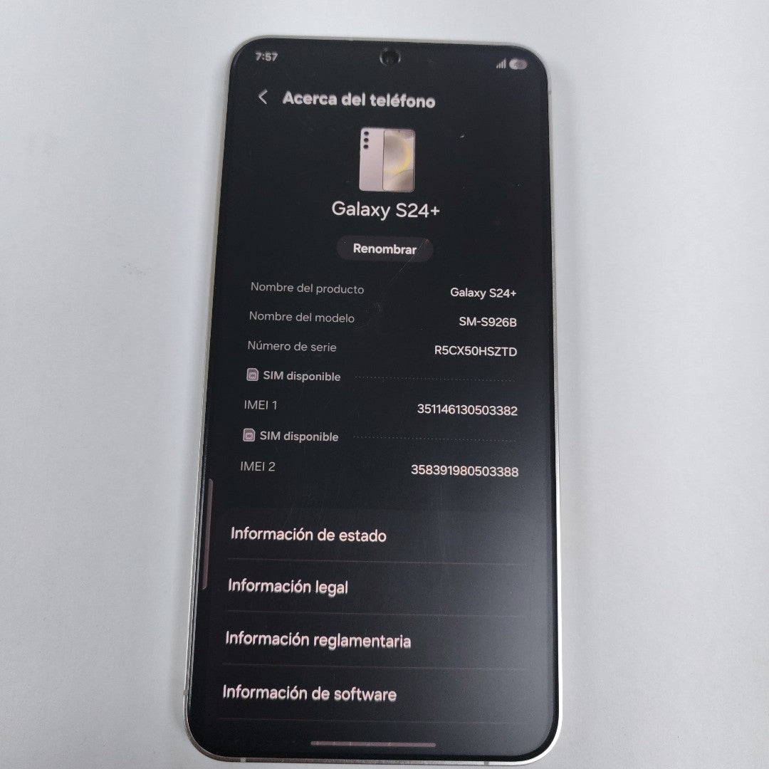 CELULAR SAMSUNG GALAXY S24 + SM-S926B (2024) 512 GB 12 GB RAM (SEMINUEVO)