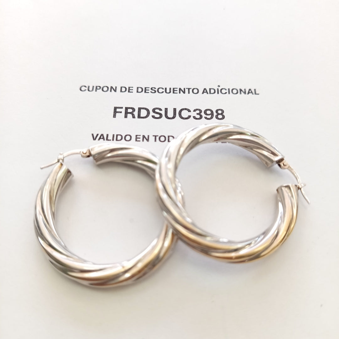 ARRACADAS PAR ORO BLANCO 14 K 6,00 GRMS (SEMINUEVO)