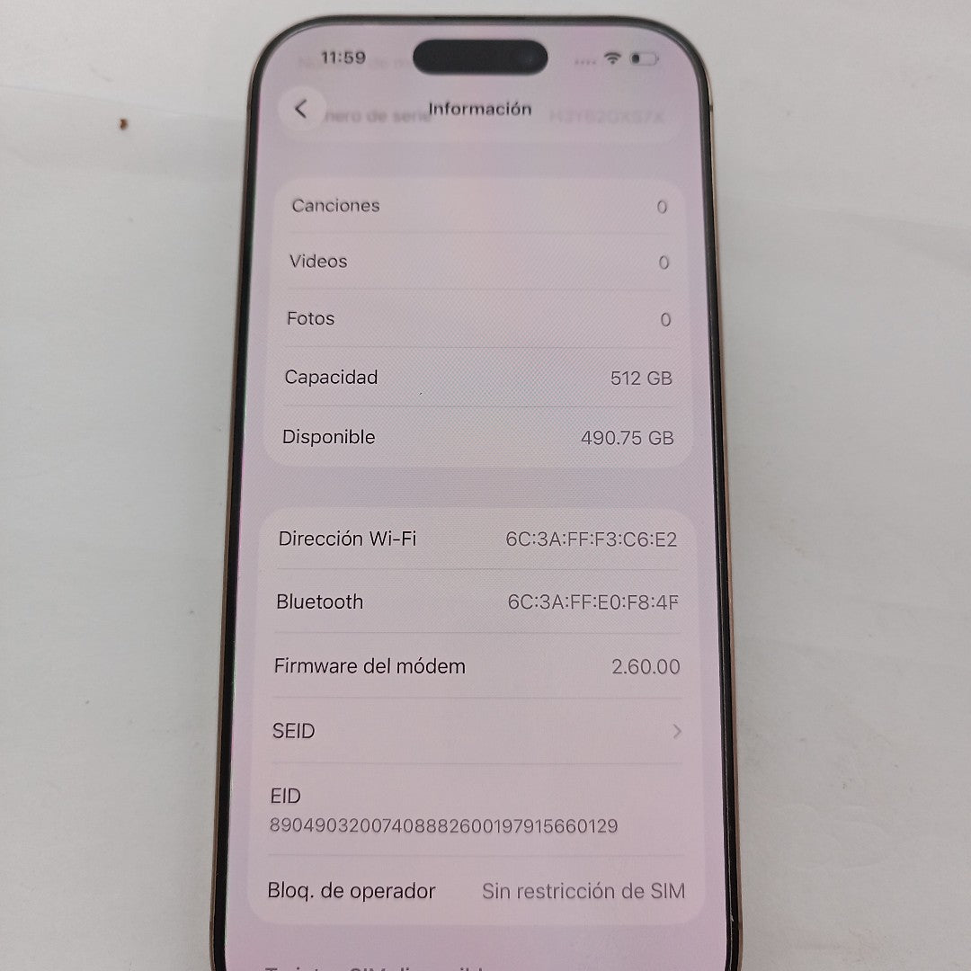 CELULAR APPLE IPHONE 16 PRO A3292 (2024) 512 GB 8 GB RAM (SEMINUEVO)