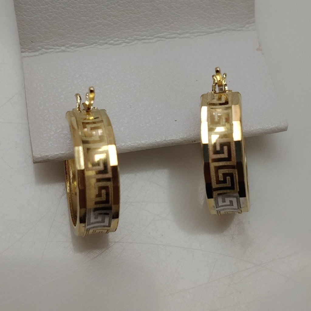 ARRACADAS PAR ORO, ORO COMBINADO 14 K 1.8 GRMS (SEMINUEVO)