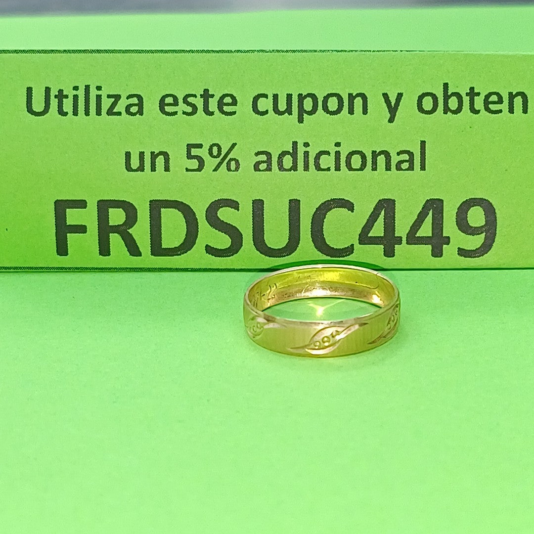 ARGOLLA ORO 10 K 1.2 GRMS (SEMINUEVO)