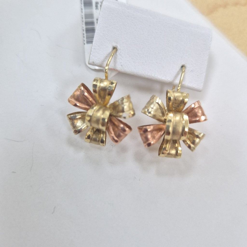 ARETES PAR ORO, ORO COMBINADO 14 K 2.6 GRMS (SEMINUEVO)