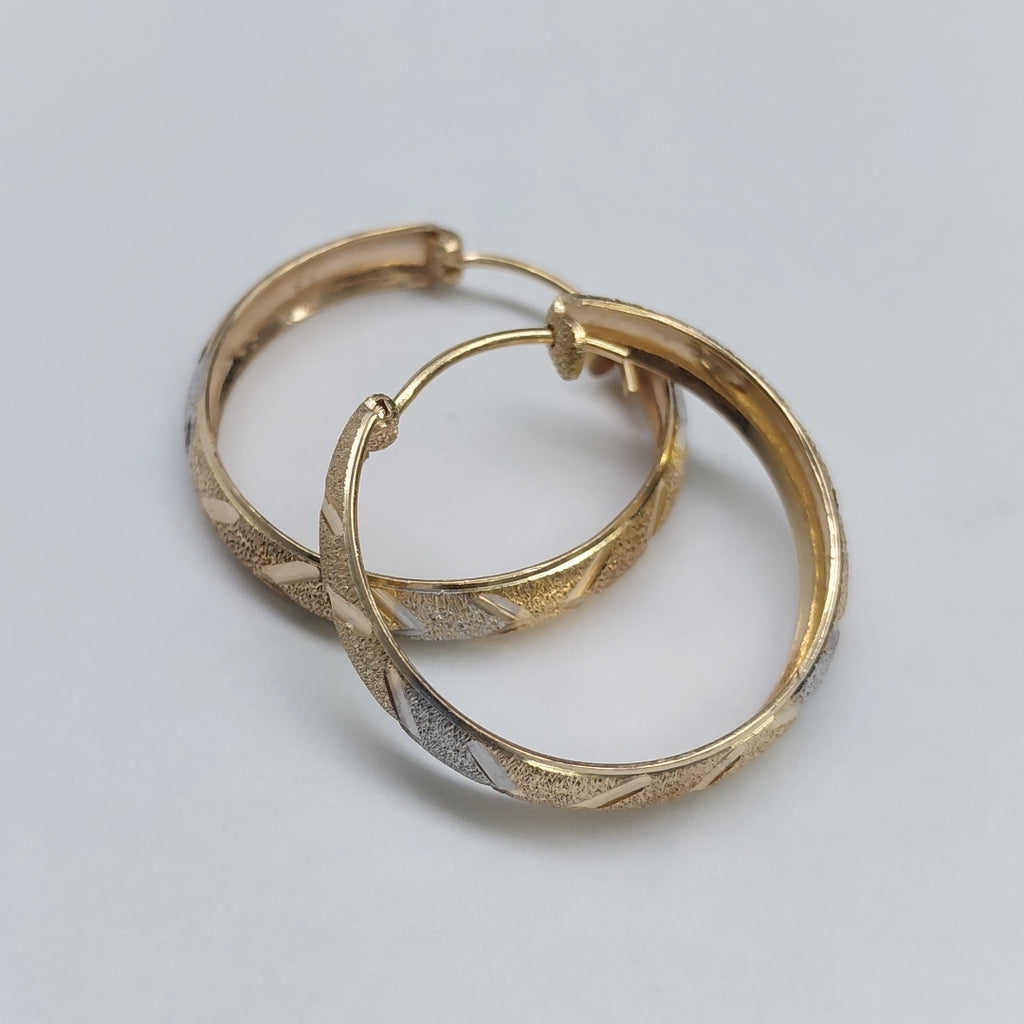 ARRACADAS PAR ORO COMBINADO 14 K 4.2 GRMS (SEMINUEVO)