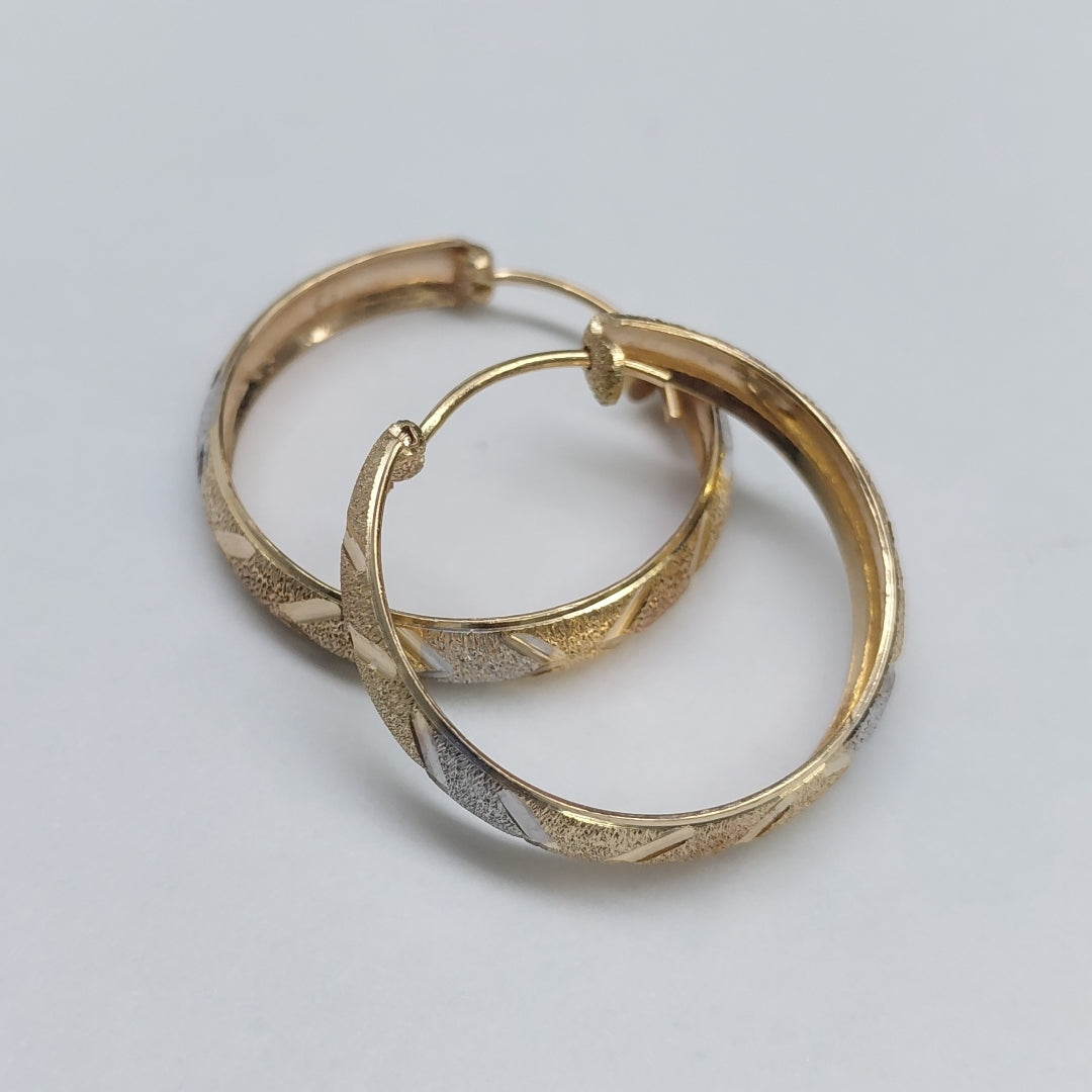 ARRACADAS PAR ORO COMBINADO 14 K 4.2 GRMS (SEMINUEVO)