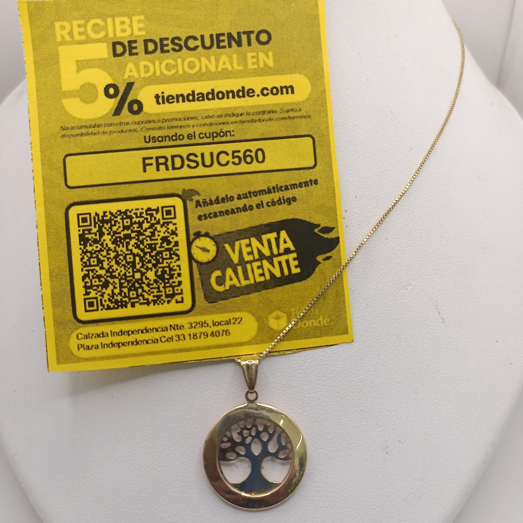 CADENA, DIJE ORO 14 K 4 GRMS (SEMINUEVO)