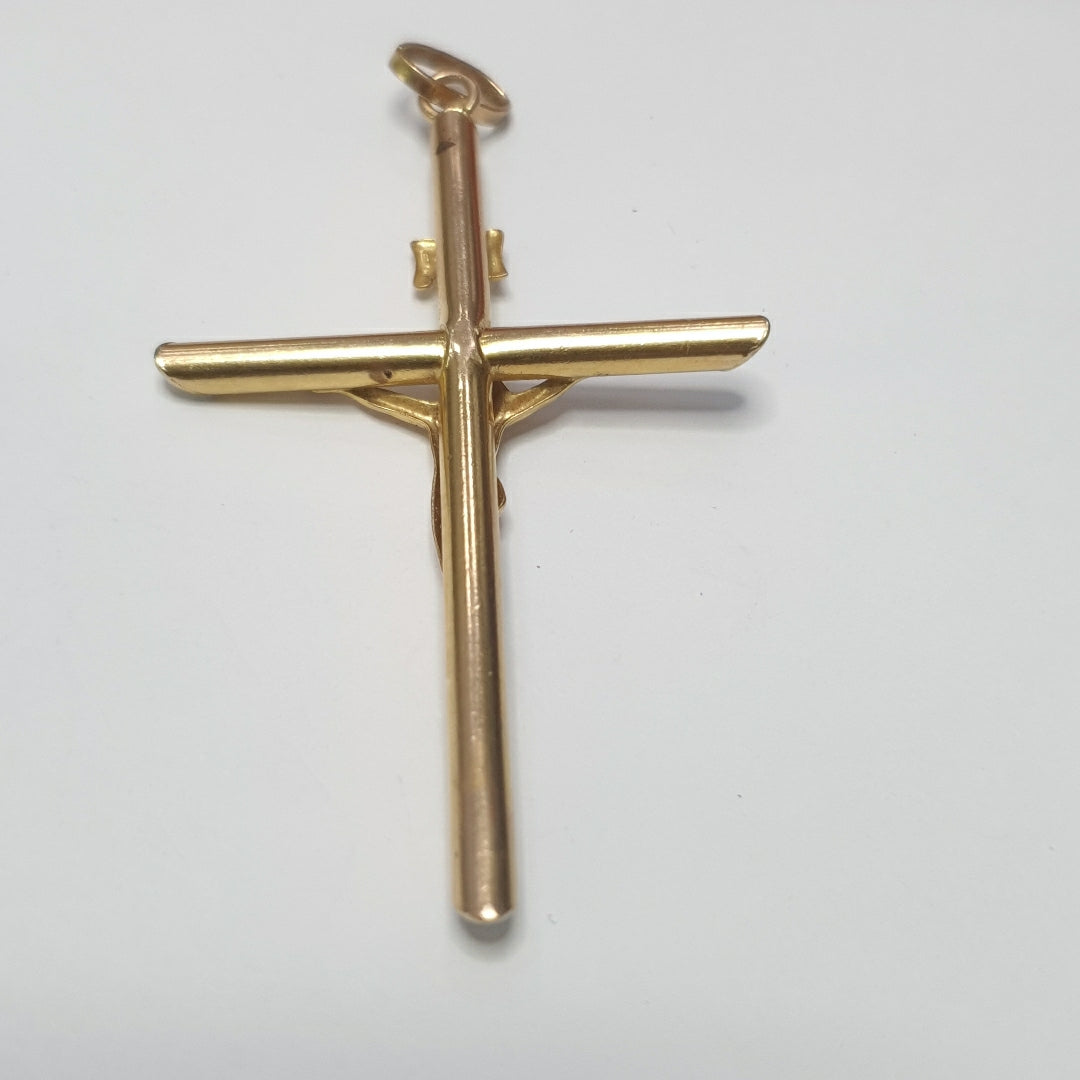 CRUCIFIJO ORO, RODIADO 14 K 6.3 GRMS (SEMINUEVO)