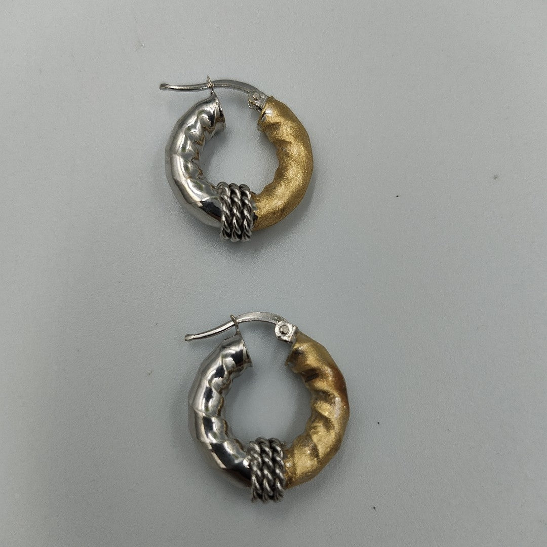 ARRACADAS PAR ORO, ORO COMBINADO 14 K 4.1 GRMS (SEMINUEVO)