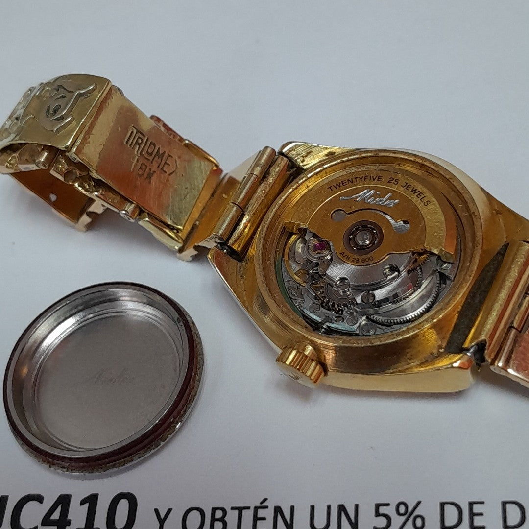 RELOJ CAJA ACERO PULSO ORO ORO 18 K 49 GRMS (SEMINUEVO)