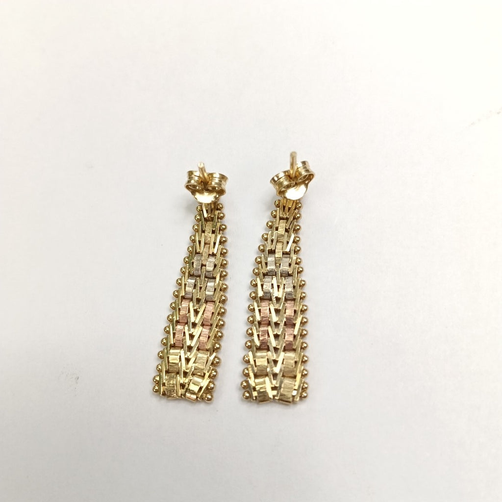 ARETES PAR ORO,ORO COMBINADO 14 K 4,10 GRMS (SEMINUEVO)
