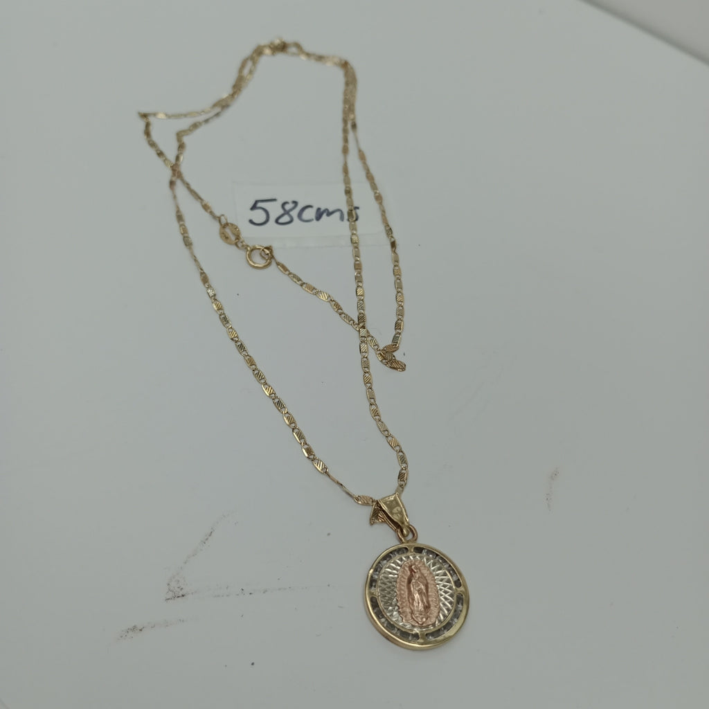 CADENA, MEDALLA RELIGIOSA ORO 10 K 2.9 GRMS (SEMINUEVO)