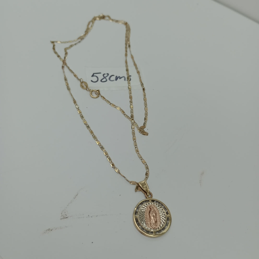 CADENA, MEDALLA RELIGIOSA ORO 10 K 2.9 GRMS (SEMINUEVO)