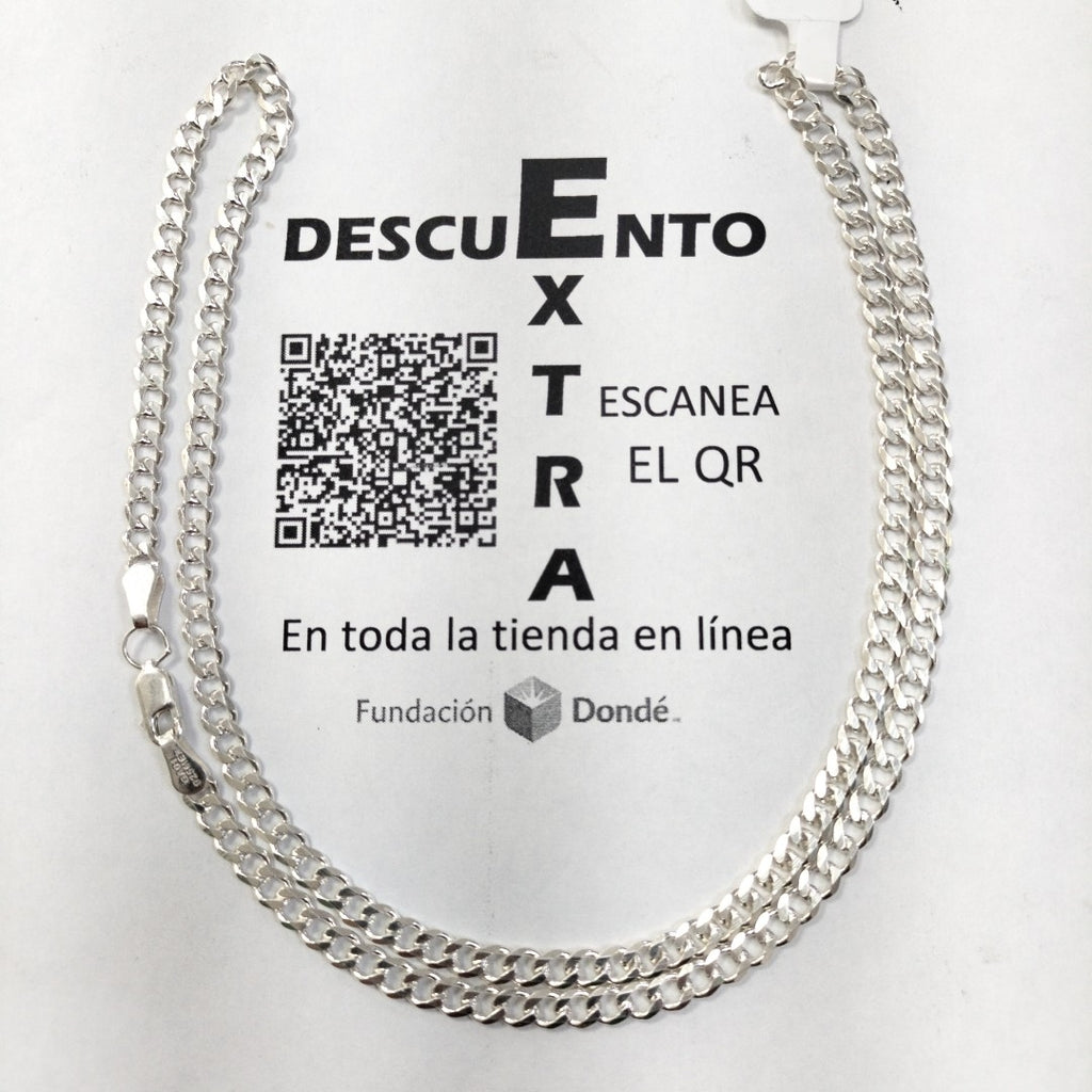 CADENA TEJIDO BARBADO PLATA .925 55 CM 12.9 GR (NUEVO)