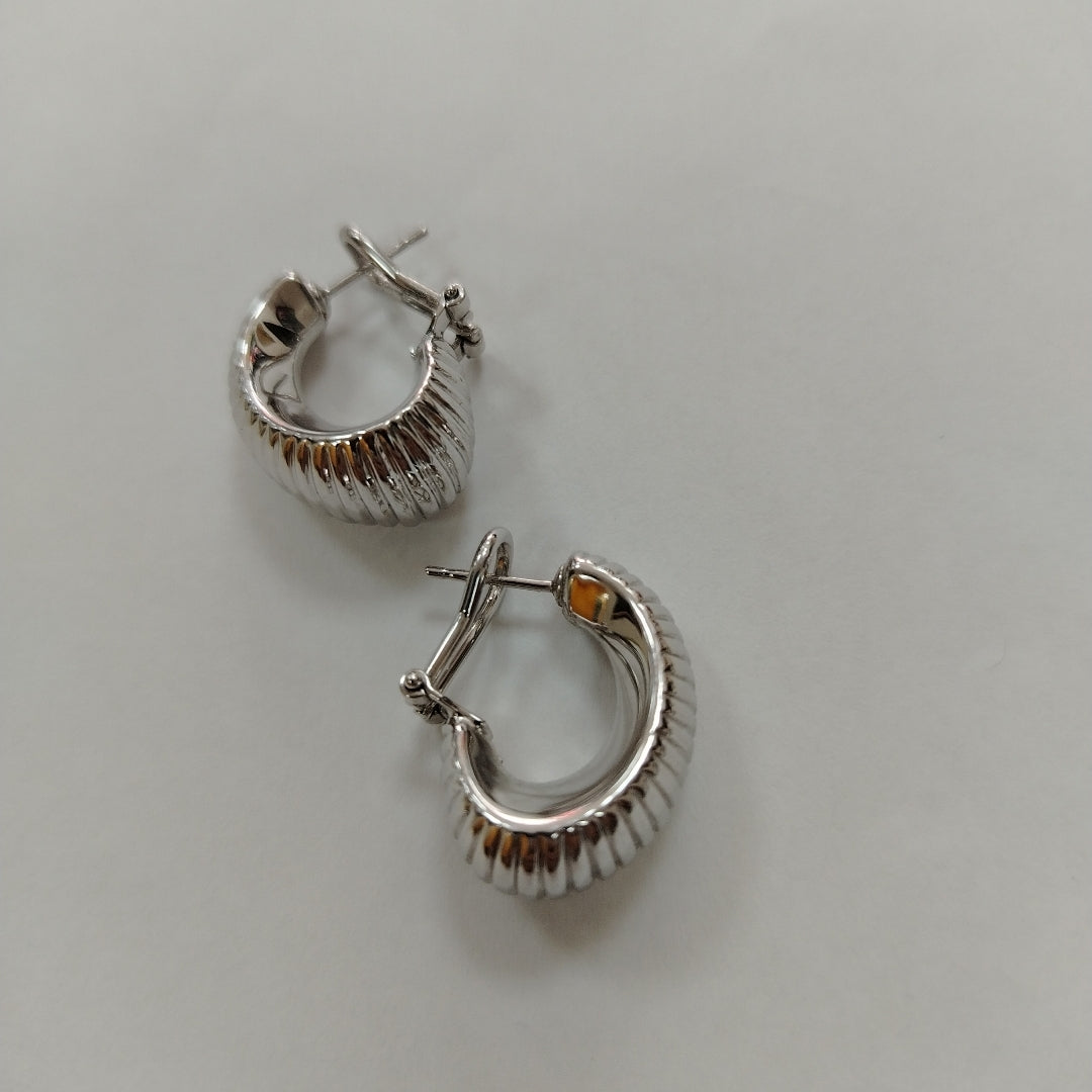 ARRACADAS PAR ORO BLANCO 14 K 5.4 GRMS (SEMINUEVO)