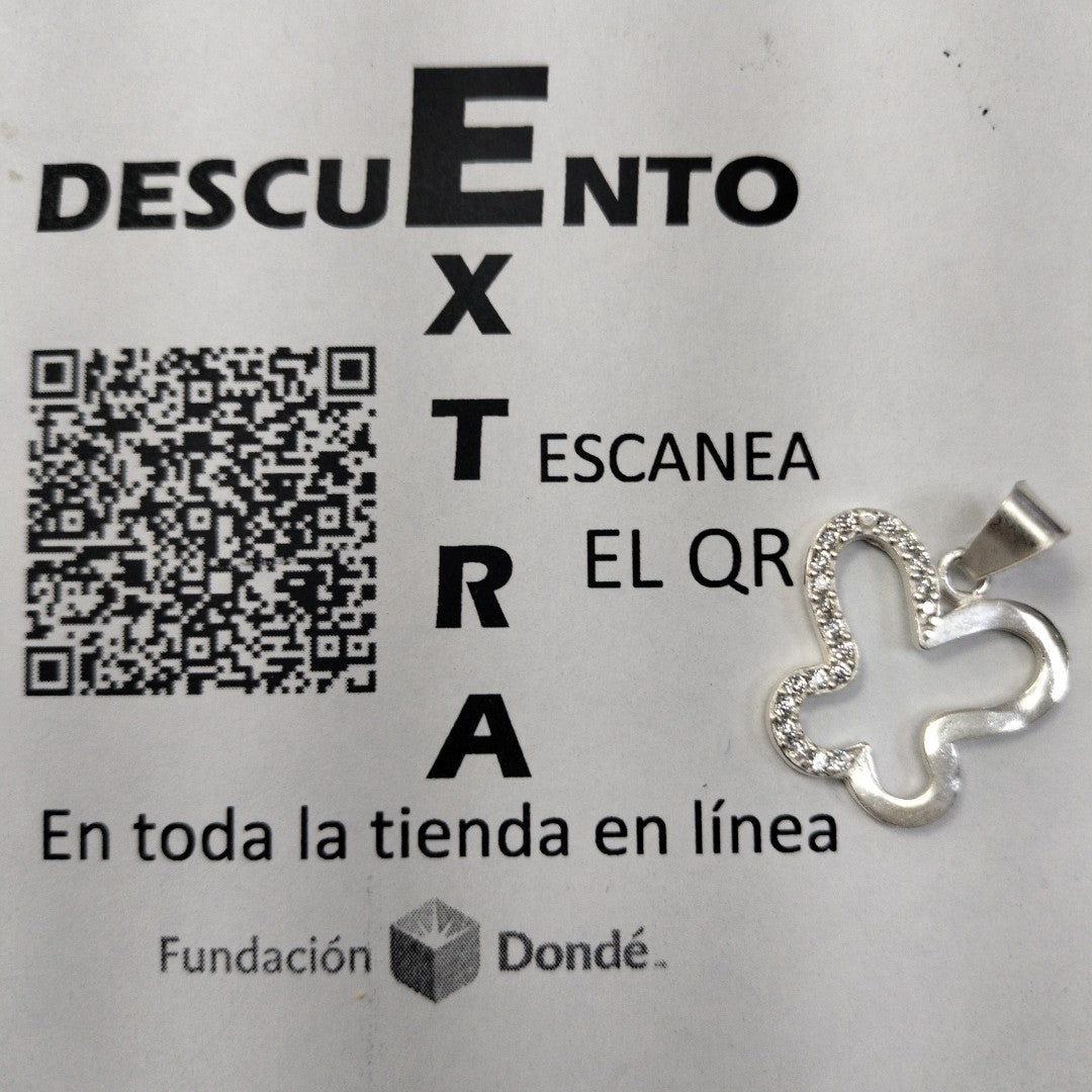 DIJE MARIPOSA C/CIRCONIAS PLATA .925 2.4 GR (NUEVO)