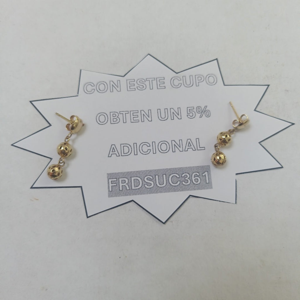 ARETES PAR ORO 14 K 3 GRMS (SEMINUEVO)