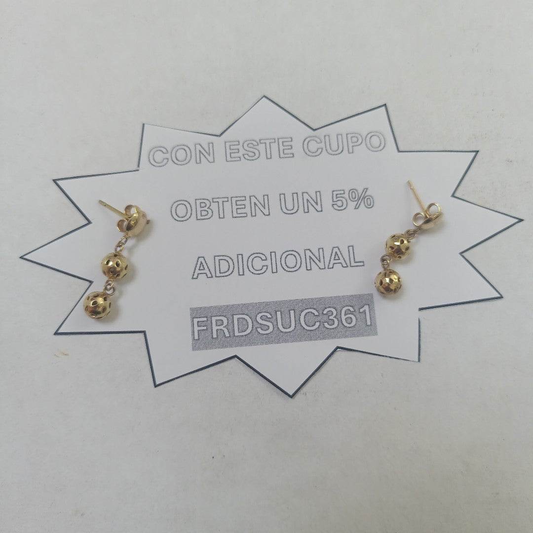 ARETES PAR ORO 14 K 3 GRMS (SEMINUEVO)