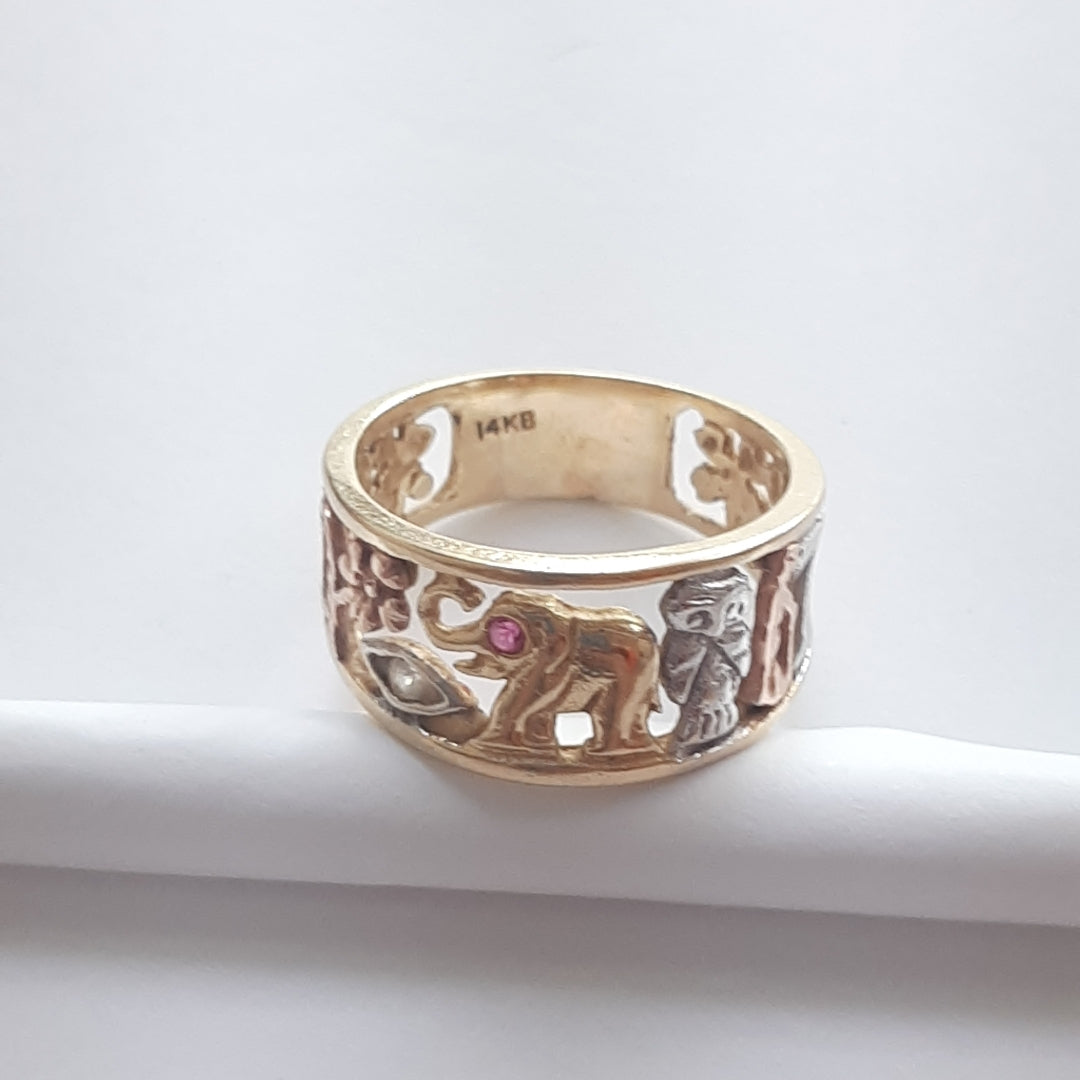 ARGOLLA DE LA SUERTE ORO COMBINADO 14 K 4,60 GRMS (SEMINUEVO)