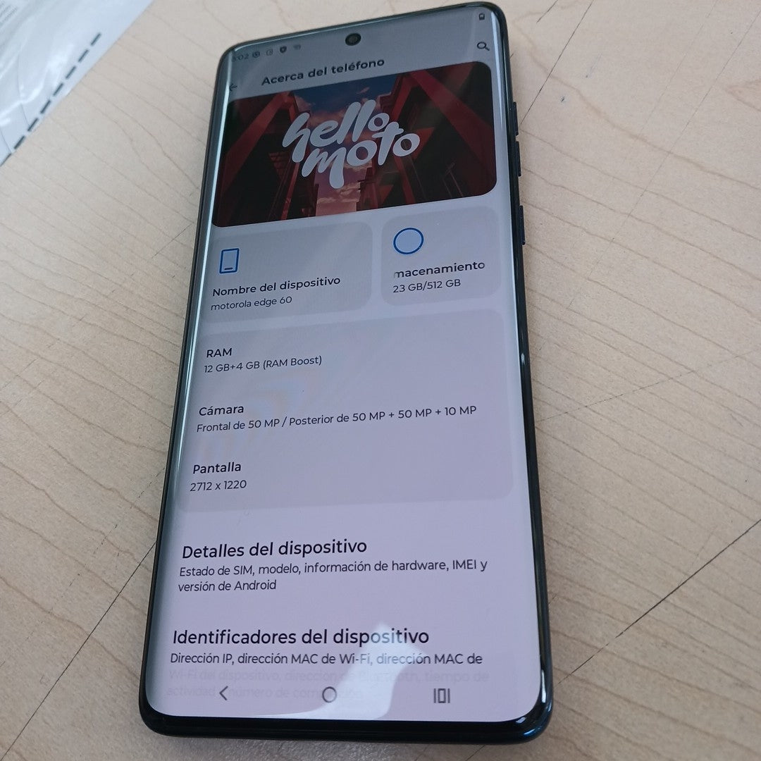 CELULAR MOTOROLA EDGE 60 XT2505-3 (2025) 512 GB 12 GB RAM (SEMINUEVO)