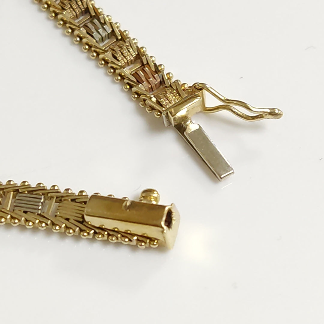 PULSERA ORO, ORO COMBINADO 14 K 10.1 GRMS (SEMINUEVO)
