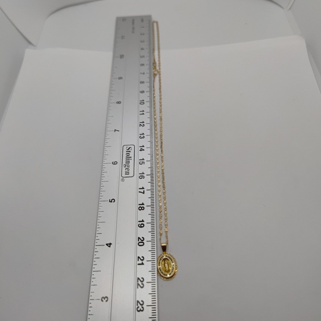 CADENA, MEDALLA RELIGIOSA ORO, ORO COMBINADO 10 K 1.9 GRMS (SEMINUEVO)