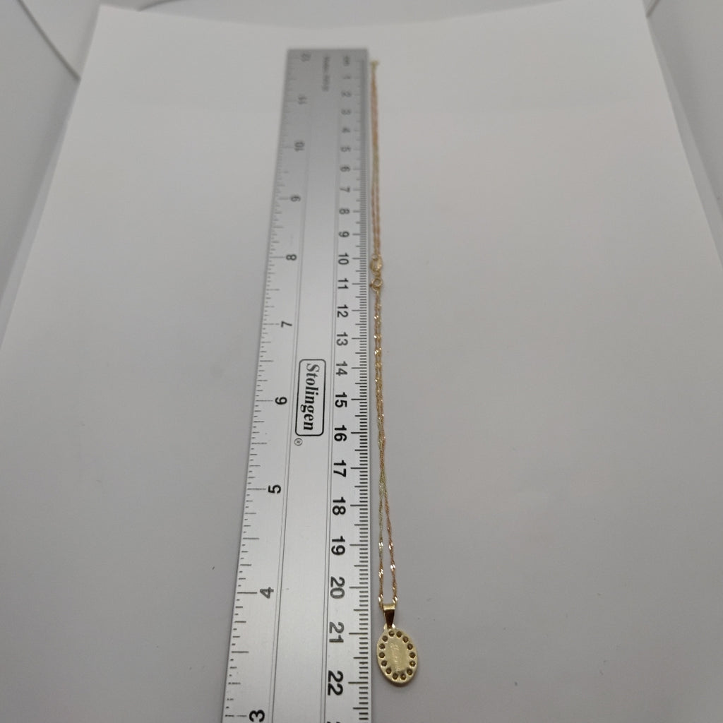 CADENA, MEDALLA RELIGIOSA ORO, ORO COMBINADO 10 K 1.2 GRMS (SEMINUEVO)