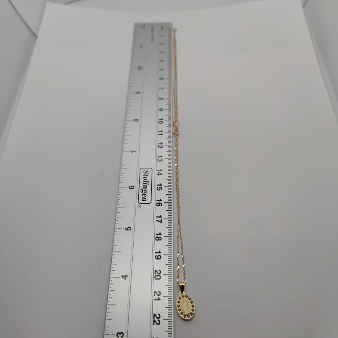 CADENA, MEDALLA RELIGIOSA ORO, ORO COMBINADO 10 K 1.2 GRMS (SEMINUEVO)