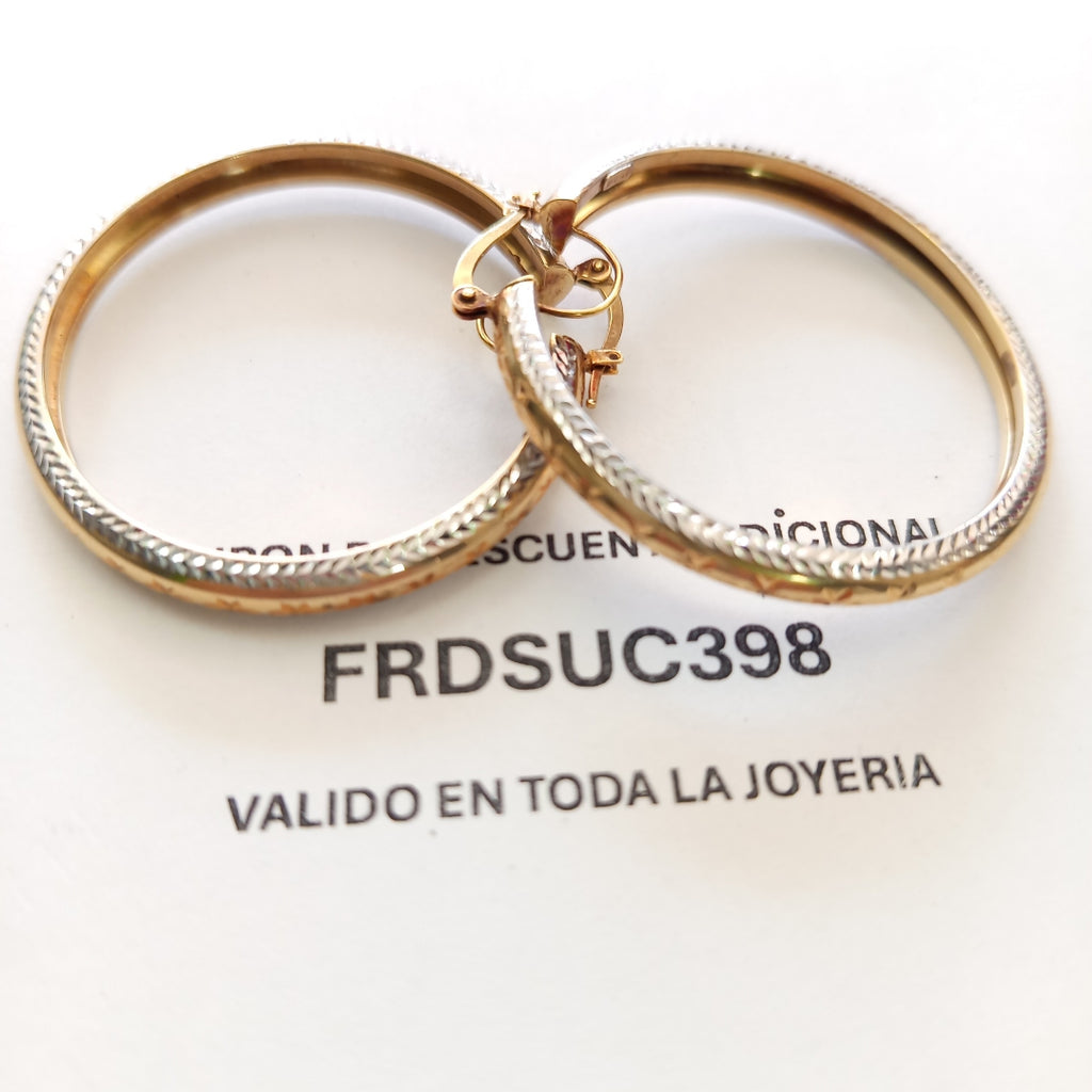 ARRACADAS PAR ORO,ORO COMBINADO 14 K 7,80 GRMS (SEMINUEVO)