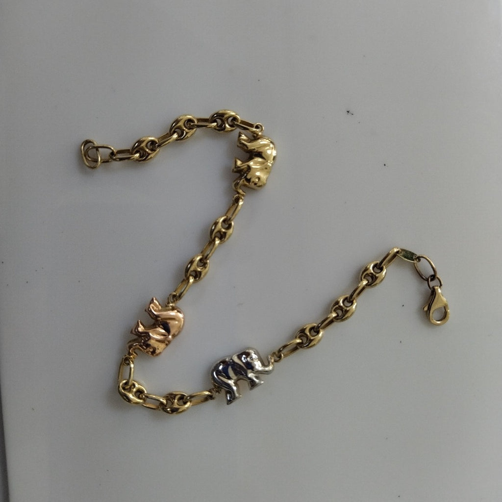 PULSERA ORO, ORO COMBINADO 10 K 4.9 GRMS (SEMINUEVO)