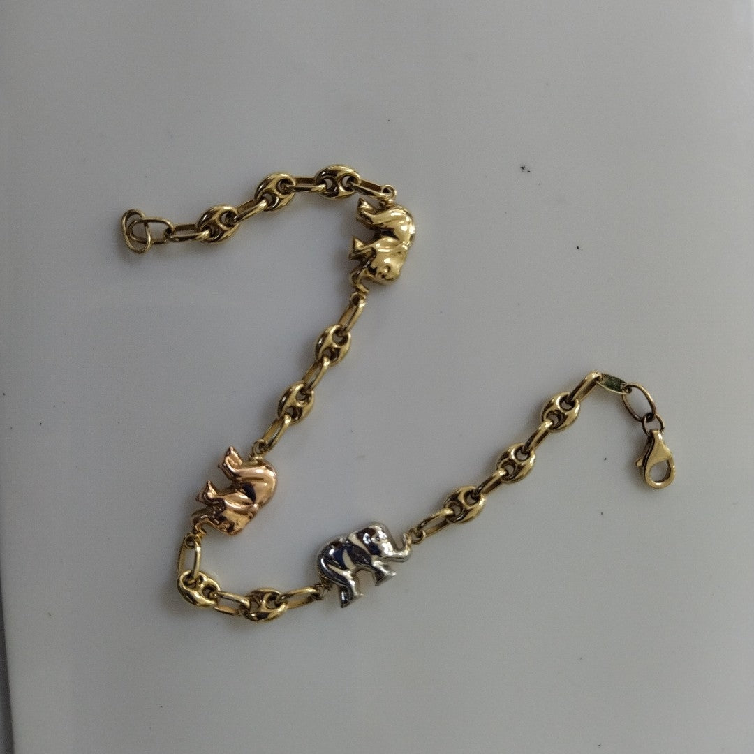 PULSERA ORO, ORO COMBINADO 10 K 4.9 GRMS (SEMINUEVO)