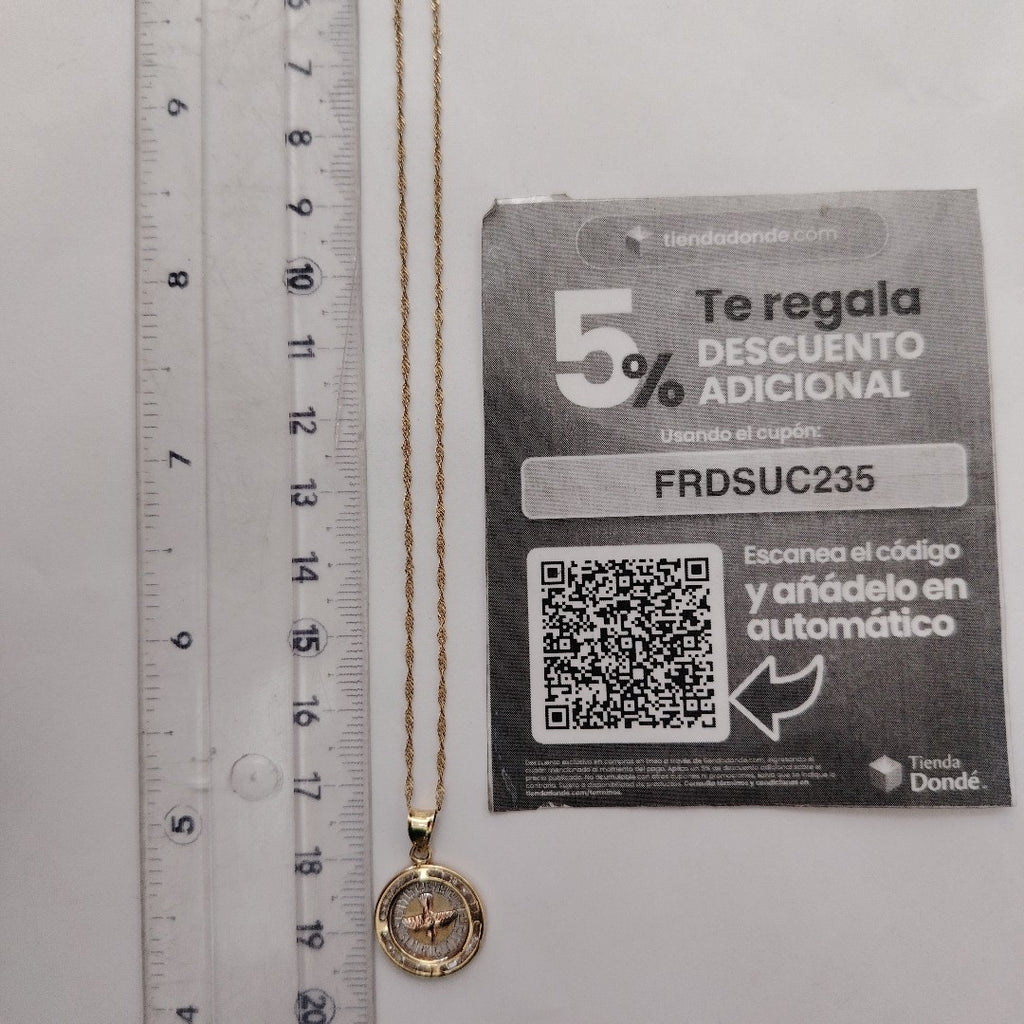 CADENA, MEDALLA RELIGIOSA ORO 10 K 1.8 GRMS (SEMINUEVO)