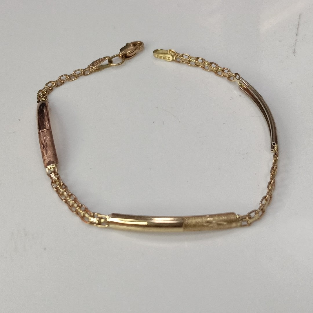 PULSERA ORO COMBINADO 10 K 2,60 GRMS (SEMINUEVO)