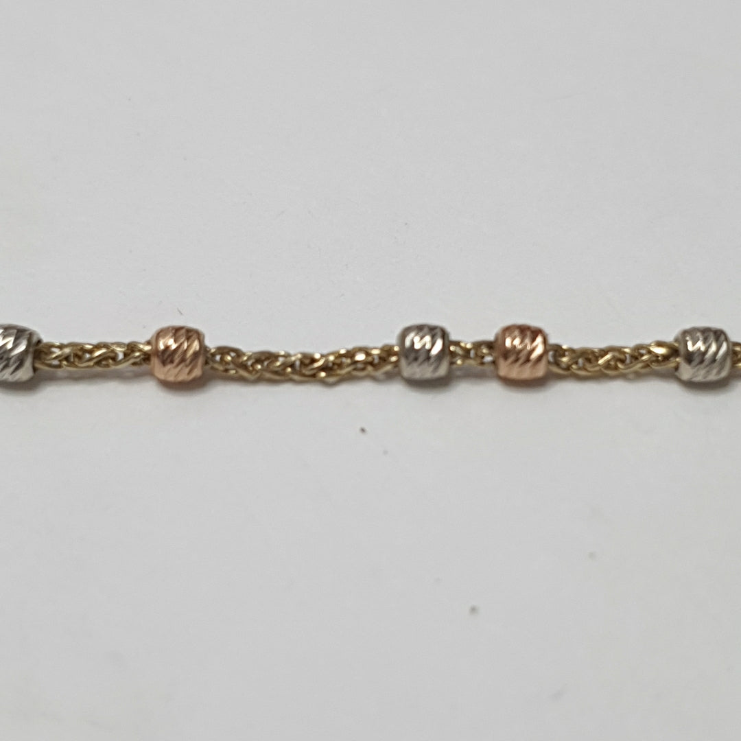 PULSERA ORO COMBINADO 14 K 1.9 GRMS (SEMINUEVO)