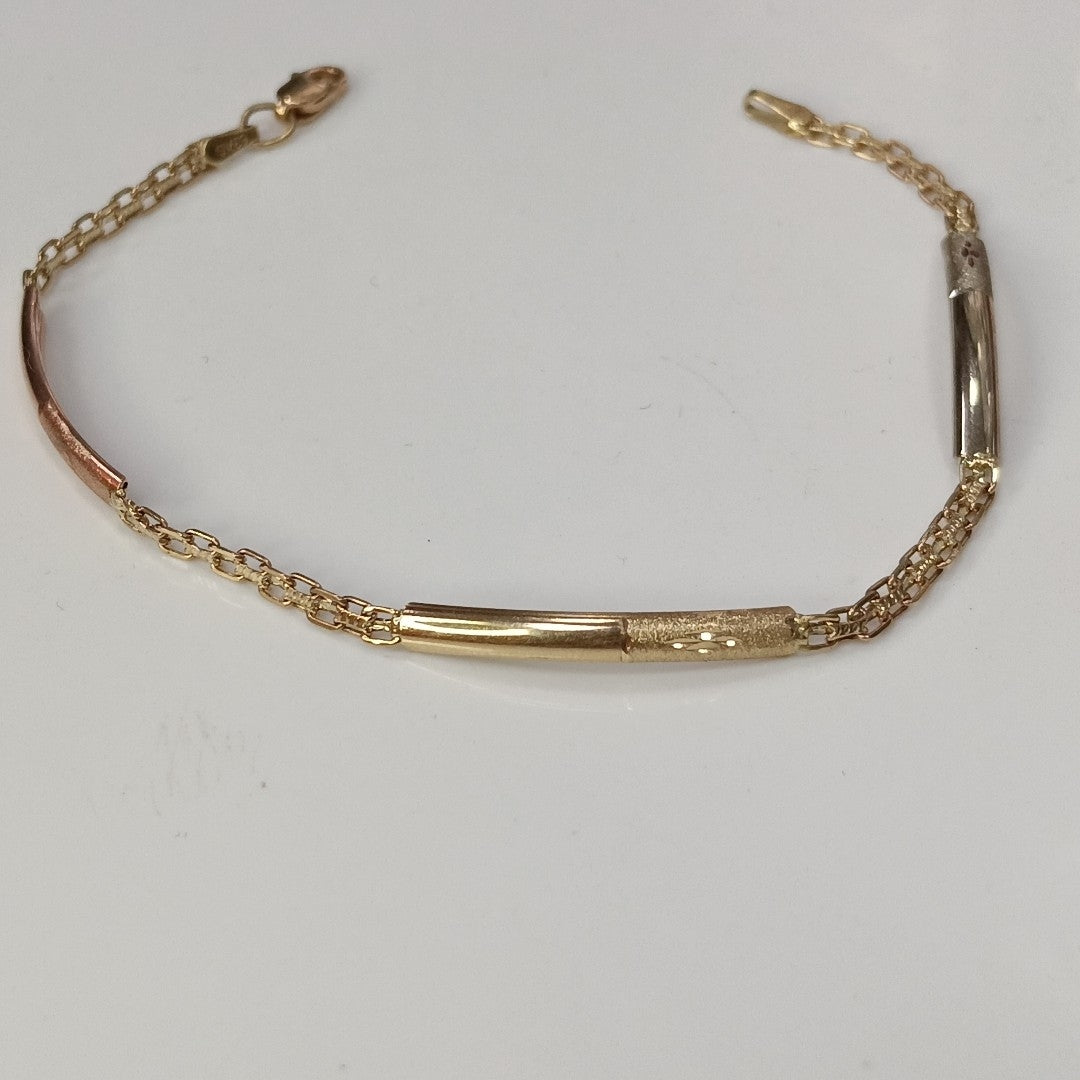 PULSERA ORO COMBINADO 10 K 2,70 GRMS (SEMINUEVO)