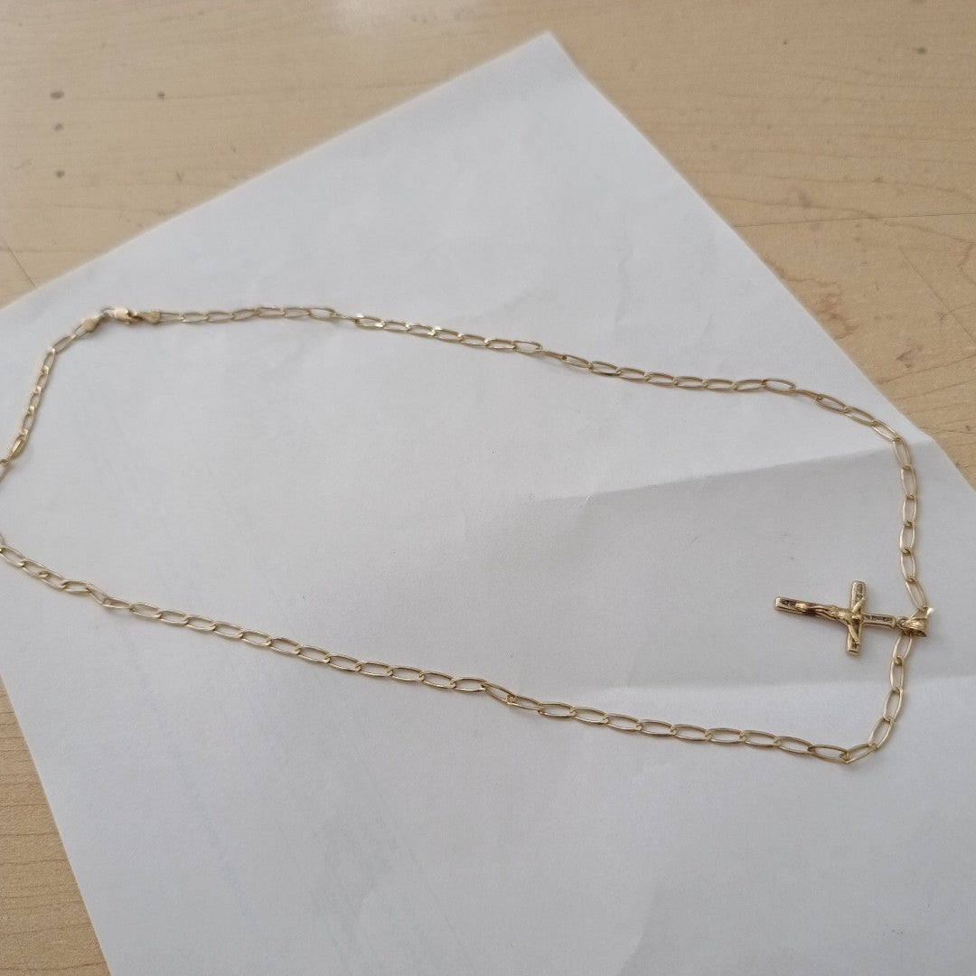 CADENA, CRUZ ORO 14 K 9.2 GRMS (SEMINUEVO)