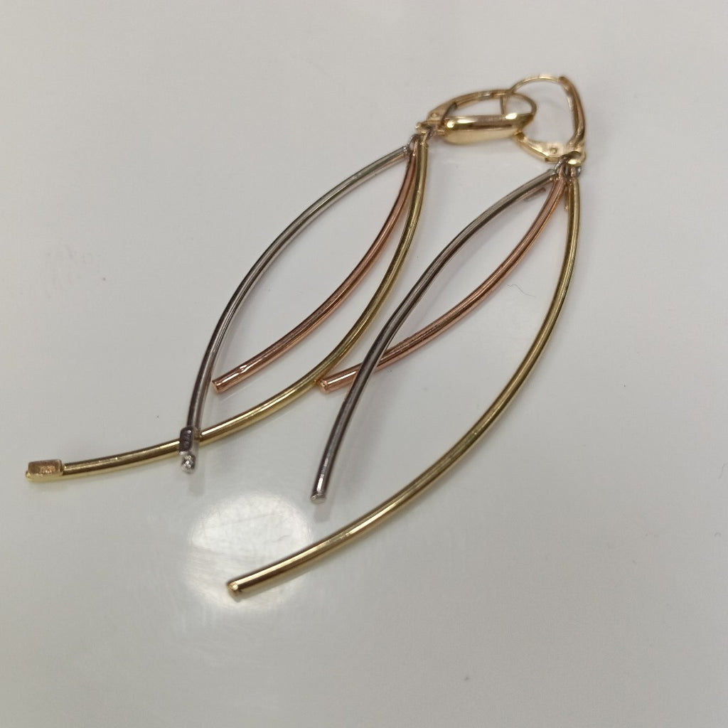 ARETES PAR ORO COMBINADO 10 K 2,70 GRMS (SEMINUEVO)