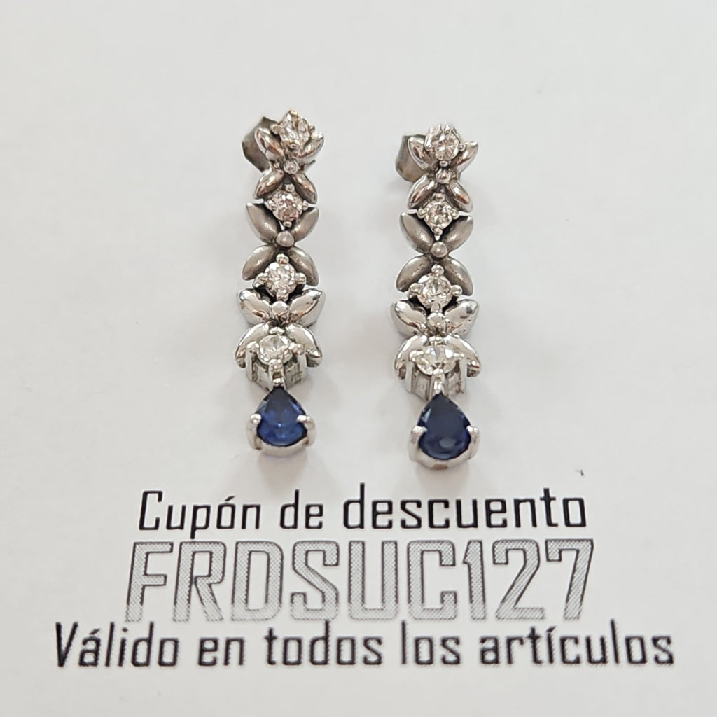ARETES PAR ORO BLANCO 10 K 4.6 GRMS (SEMINUEVO)