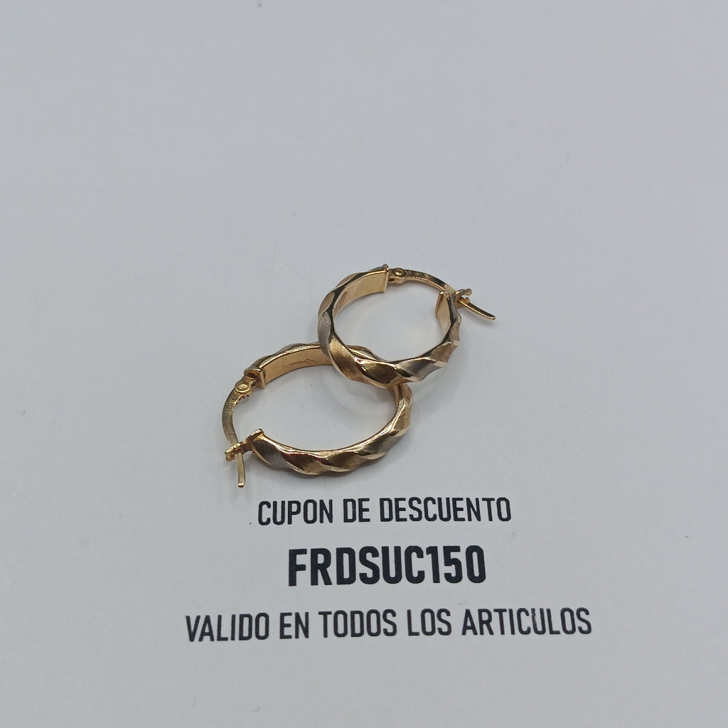 ARETES PAR ORO 14 K 1.9 GRMS (SEMINUEVO)